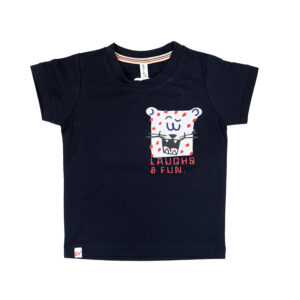Boys Navy Blue Printed T-Shirt