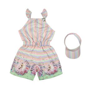 Girls Poncho Printed Jumpsuit